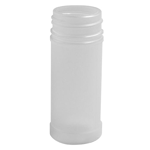 4 oz Clear PET Spice Bottles w/ Red Unlined Caps and Sifter Fitments