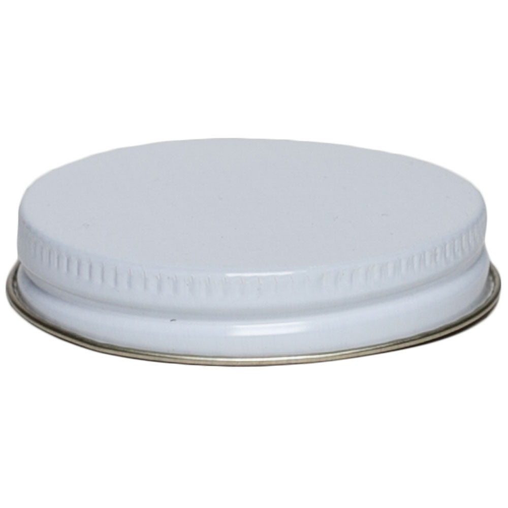 White Induction Lined Flat Spice Container Lid with a 53/400 Finish