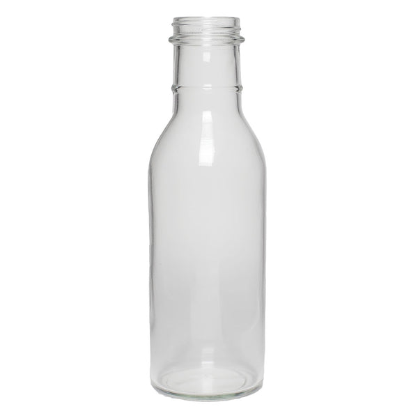 12 oz. Clear Flint Glass Dressing Bottles, Short Neck (38-400)