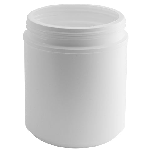163cc (55oz) White HDPE Plastic Wide-Mouth Canister (120-400)