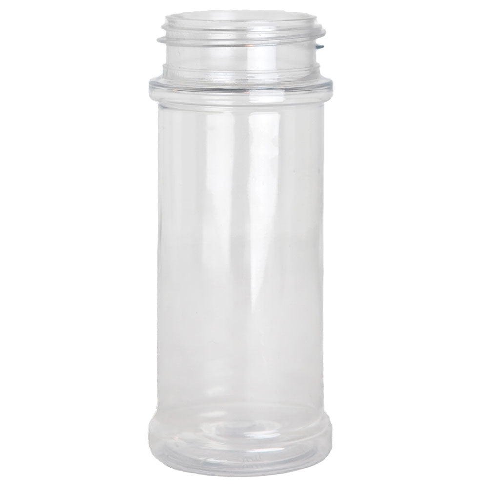 5.5 oz Clear PET Spice Jars w/ 48-485 Red Spice Cap w/ Spoon/Pour