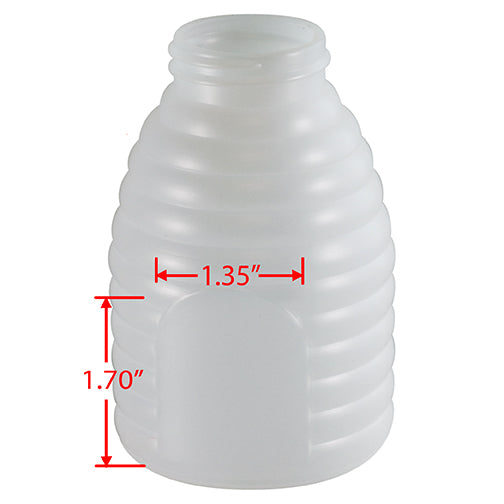 8 oz. (12 oz. Honey) Natural HDPE Beehive Plastic Honey Bottles (38-400)