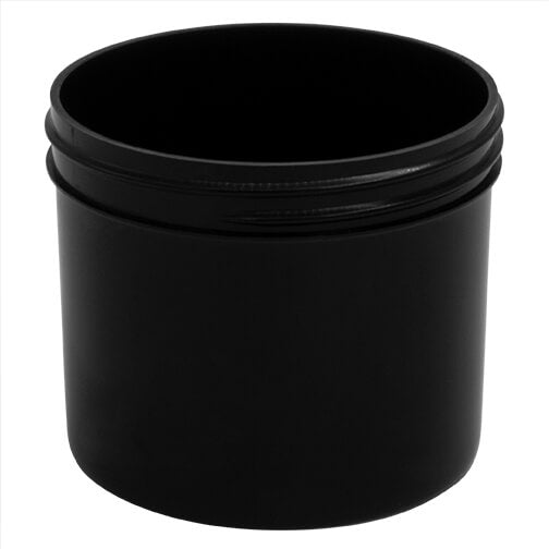 4 oz. Black, Wide-Mouth, PP Plastic, Single-Wall Jar, Flat-Base (70-400)