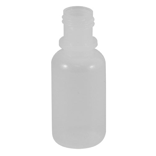 1/2 oz. Natural LDPE Plastic Boston Round Bottles with Collar (15-415)