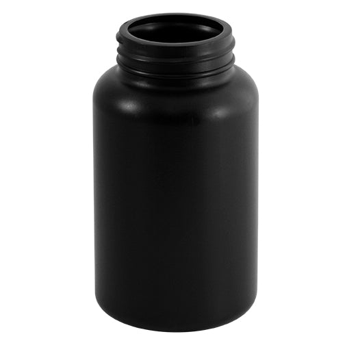 225cc Black HDPE Plastic Packer Bottles (45-400)