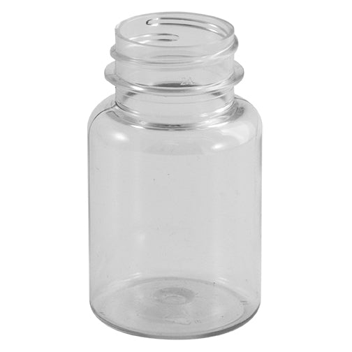 Clear PET Oblong Sauce Bottles w/ Black PS22 Lined Snap-Top Caps