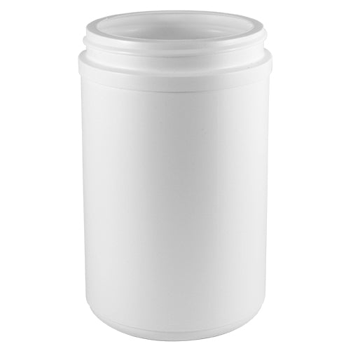 30 oz. White HDPE Plastic Wide-Mouth Jar (89-400)