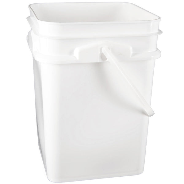 4 gal. White HDPE Plastic Square Pails