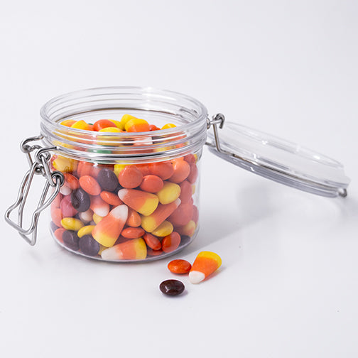 10oz Clear PET Plastic Jar, with Bail Lid and Rubber Gasket