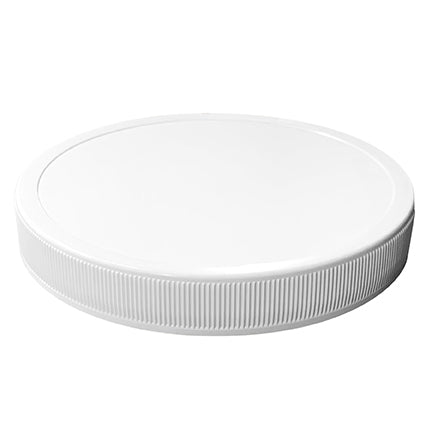 110-400 White Ribbed Plastic Cap (No Liner)