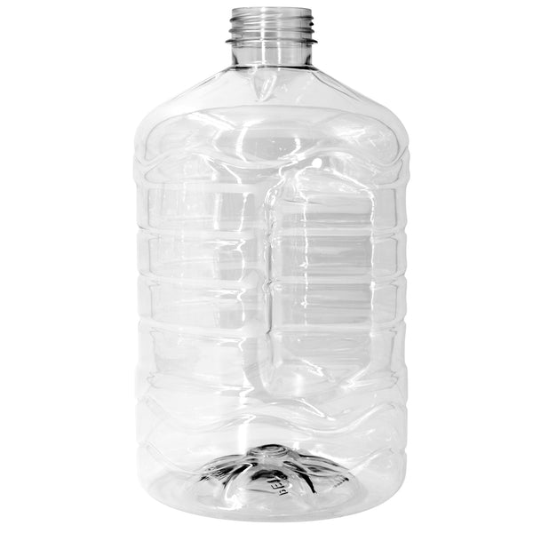 128oz (1 gal) Clear PET Ribbed Pinch Grip Jug (48mm)