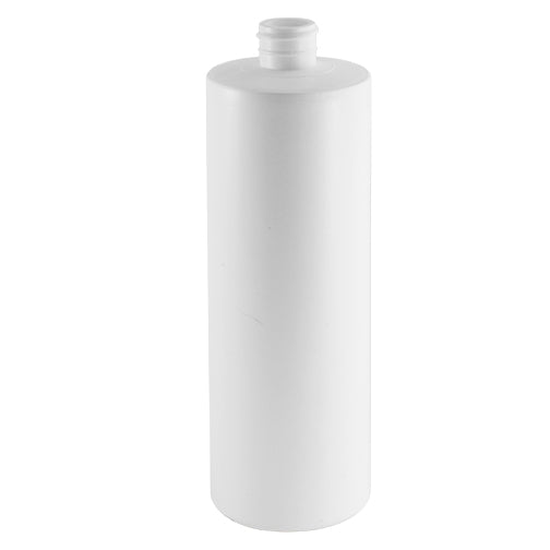 16 oz. White HDPE Plastic Cylinder Bottle (24-410) - made locally