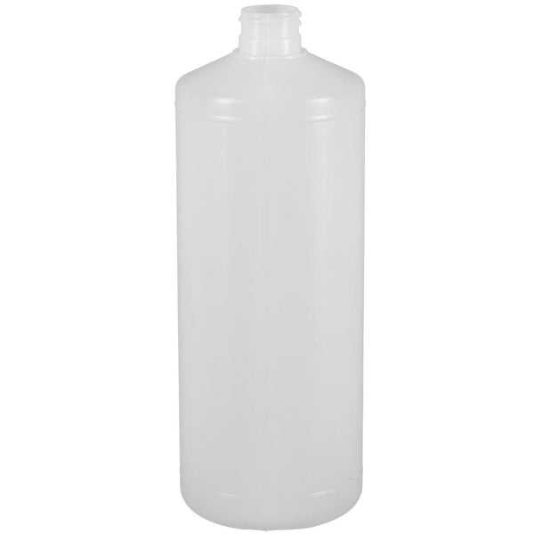 32 oz. Natural HDPE Plastic Cylinder Bottles (28-410)