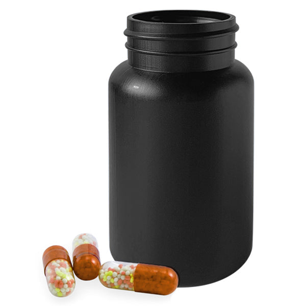 175cc Black HDPE Plastic Packer Bottle (45-400)