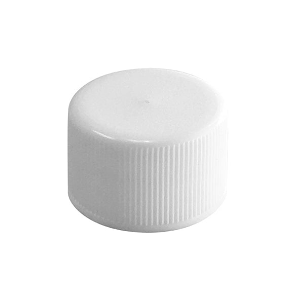 20-410 White Ribbed Polypropylene (PP) Plastic Cap, F217 Foam Liner