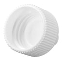20-410 White, Ribbed Polypropylene (PP) Plastic Dropper Overcap
