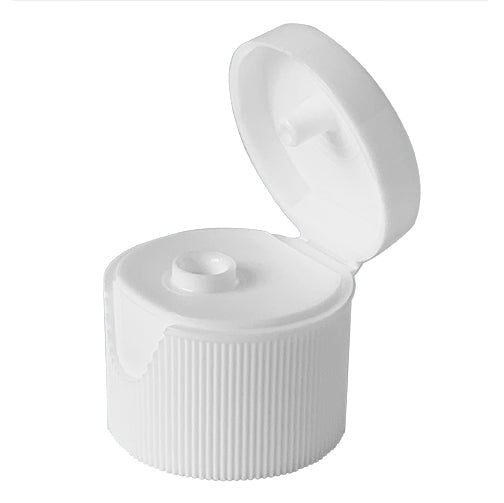 20-410 White Ribbed Flip-Top Cap (.125" Orifice)