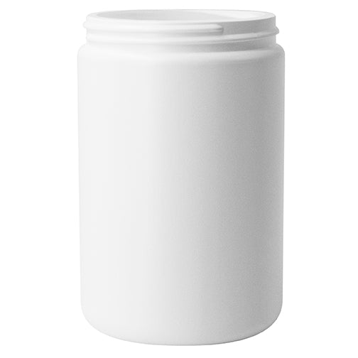 25 oz. White HDPE Plastic Wide-Mouth Canister (89-400)