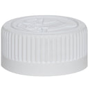 28-400 White, Ribbed Polypropylene (PP) Plastic Child Resistant (CRC) Cap (HIS Foil Liner)