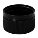 28mm, PCO, Black, Ribbed, Polypropylene (PP) Plastic Dairy and Juice Cap (No Liner)