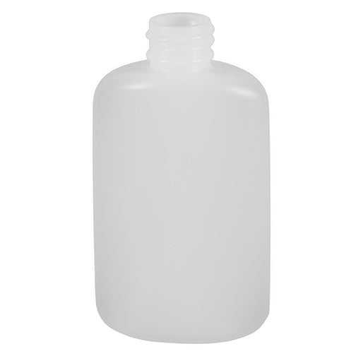 2 oz. Natural HDPE Plastic, Flat, Oval Bottle (20-410)