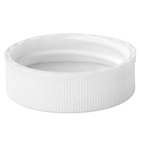 33-400 White Ribbed Plastic Cap with FS M-1 Foil Liner