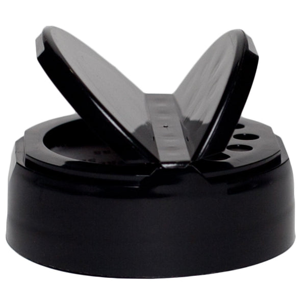 53-485 Black, Dual-Flapper, Sift and Pour Spice Cap with 3, (.190