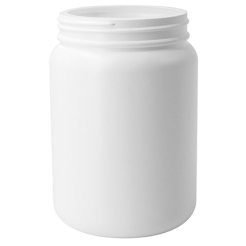 46 oz. White HDPE Plastic Wide-Mouth Canister (100-400)