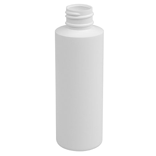 4 oz. White HDPE Plastic Cylinder Bottle (24-410)