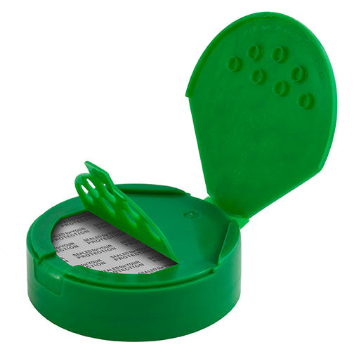 63mm (63-485) Green Dispensing Spice Cap, .200 Holes (HIS Universal Foil Liner)