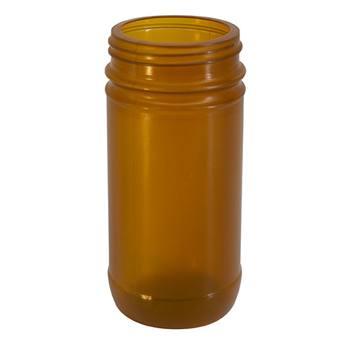 8 oz. Amber PP Plastic Spice Bottles, 53mm (53-485)