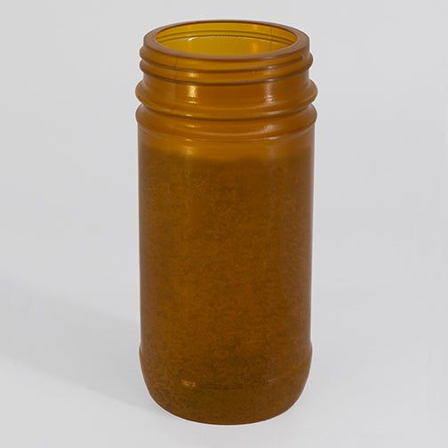 8 oz. Amber PP Plastic Spice Bottles, 53mm (53-485)