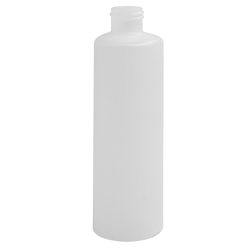 8 oz. Natural HDPE Plastic Cylinder Bottles (24-410) - Made Locally