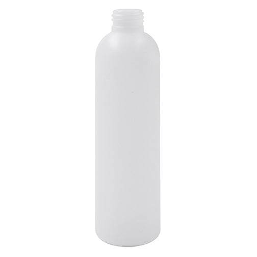 8 oz. Natural HDPE Plastic Bullet (Cosmo Round) Bottle (24-410)