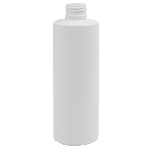 8 oz. White HDPE Plastic Cylinder Bottles (24-410)