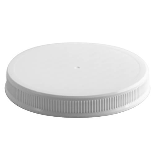 (110-400) White Ribbed Cap w/ Printed, PS-22 Pressure Seal Liner