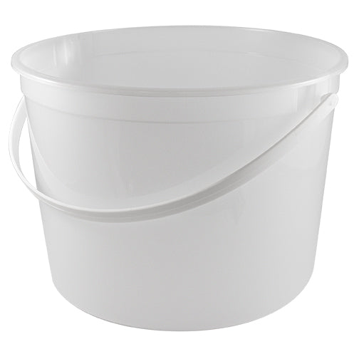 160 oz. (5 qt) Natural HDPE Plastic Tub (Freezer Safe) w/White Plastic Handle (L810)