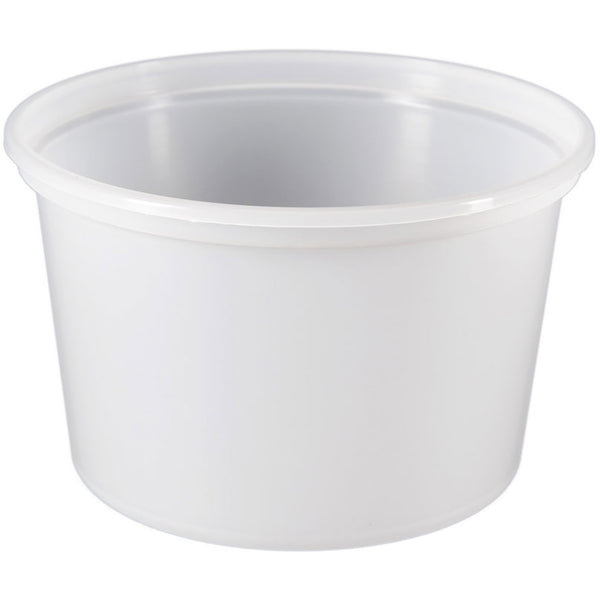 16 oz. White PP Plastic Tubs, L410