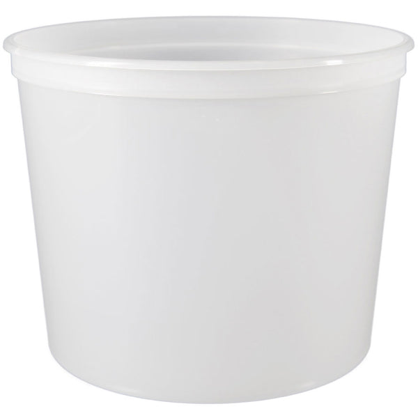 64oz White PP Plastic Round Snap-Lock Containers - White BPA Free