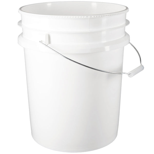 3.5 Gallon Screw Top Round Plastic Buckets w/ Plastic Handle & Lid