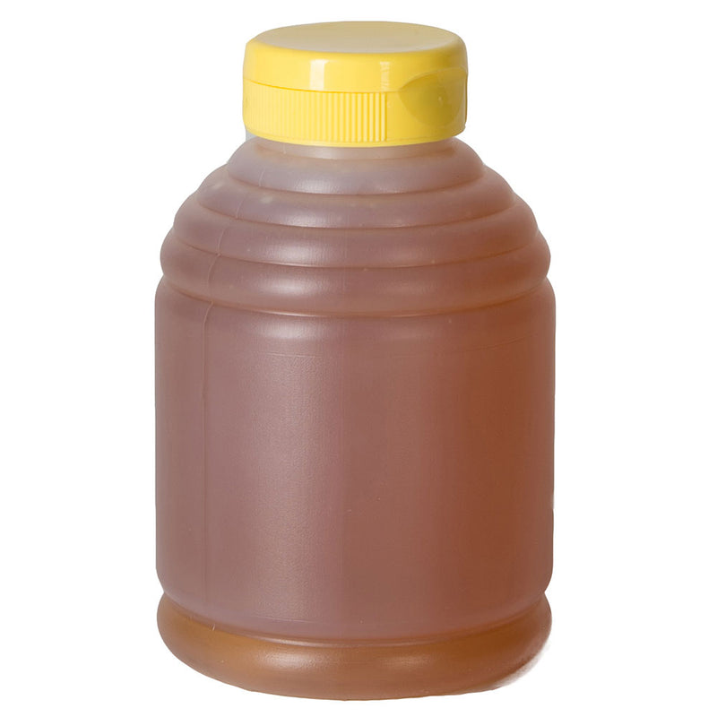 12 oz. Natural HDPE Skep Plastic Honey Bottles (38-400) with optional cap