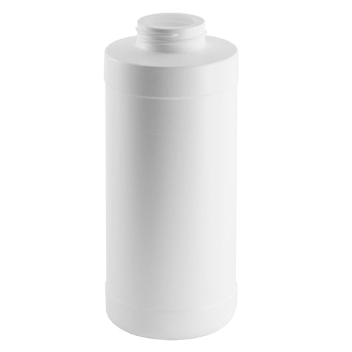 16 oz. White HDPE Plastic Squat Cylinder Bottles (38-400)
