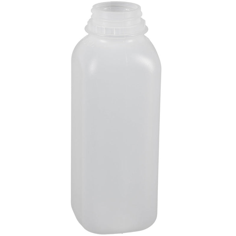 16 oz. Natural HDPE Plastic French Square Dairy Bottles (38-400)