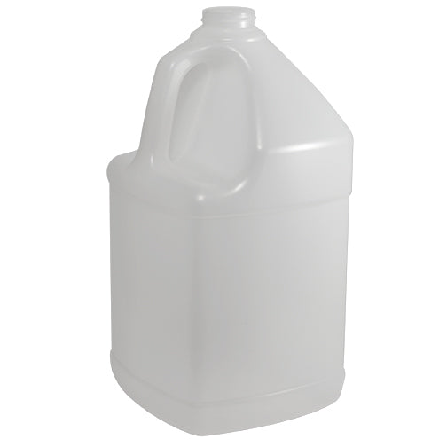 128 oz. (1 Gallon) Natural HDPE Plastic Square Bottle (38-400)