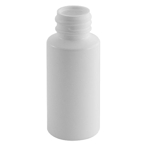 1 oz. White HDPE Plastic Cylinder Bottles (20-410)