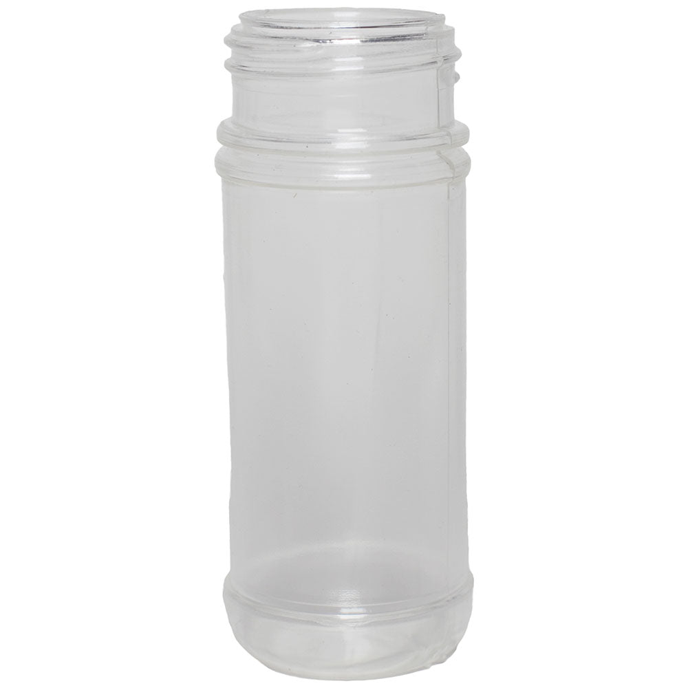 8 oz Clear PET Spice Bottles w/ Red Pressure Sensitive Lined Caps