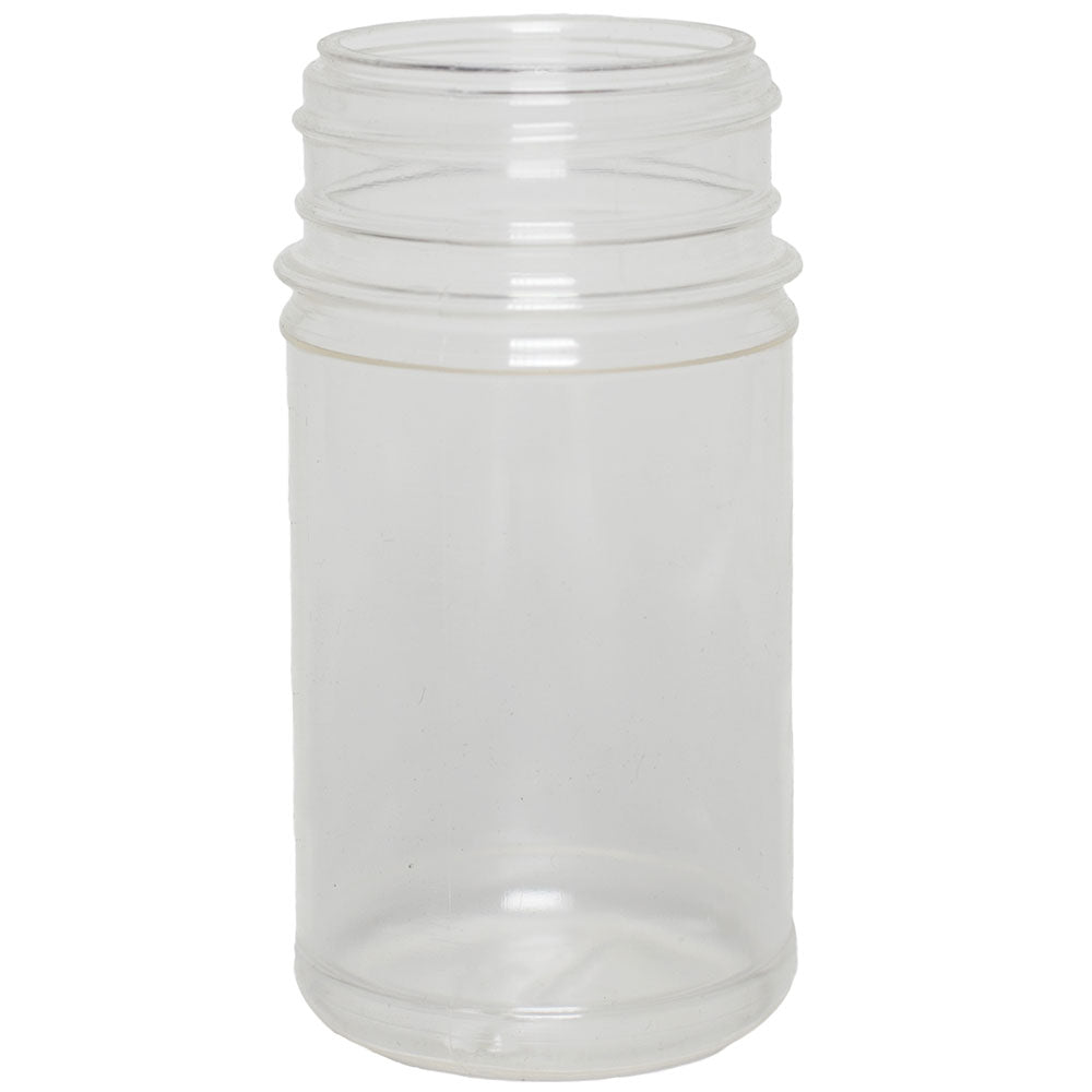 3.75 oz. Clear PET Round Spice Jar with 43/485 Neck (Cap Sold