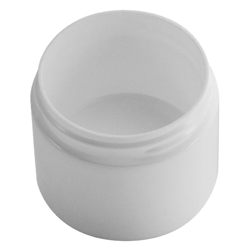 2 oz. White PP Plastic Double Wall Jar, Straight Base (58-400)