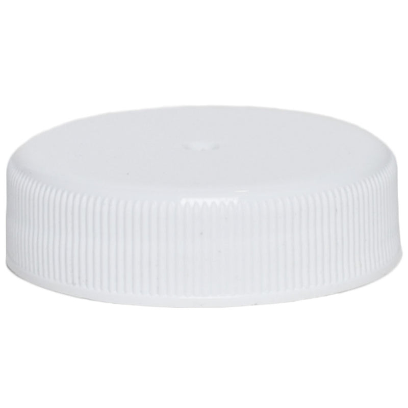 38-400 White Ribbed Caps w/ PS-22 Pressure Seal Liner