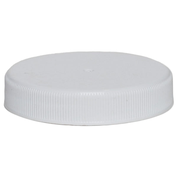 White Induction Lined Flat Spice Container Lid with a 53/400 Finish